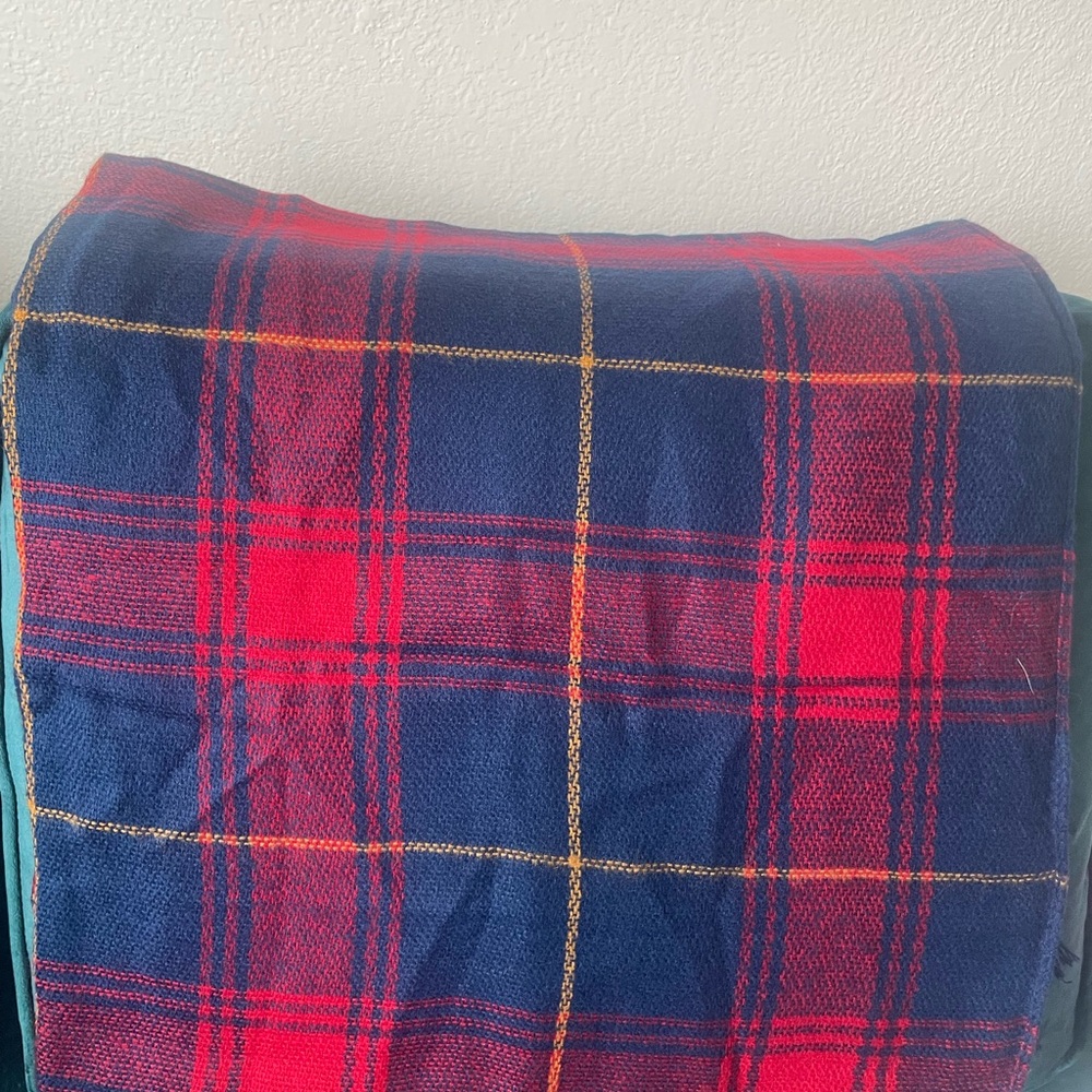 Plaid Red and Blue large scarf